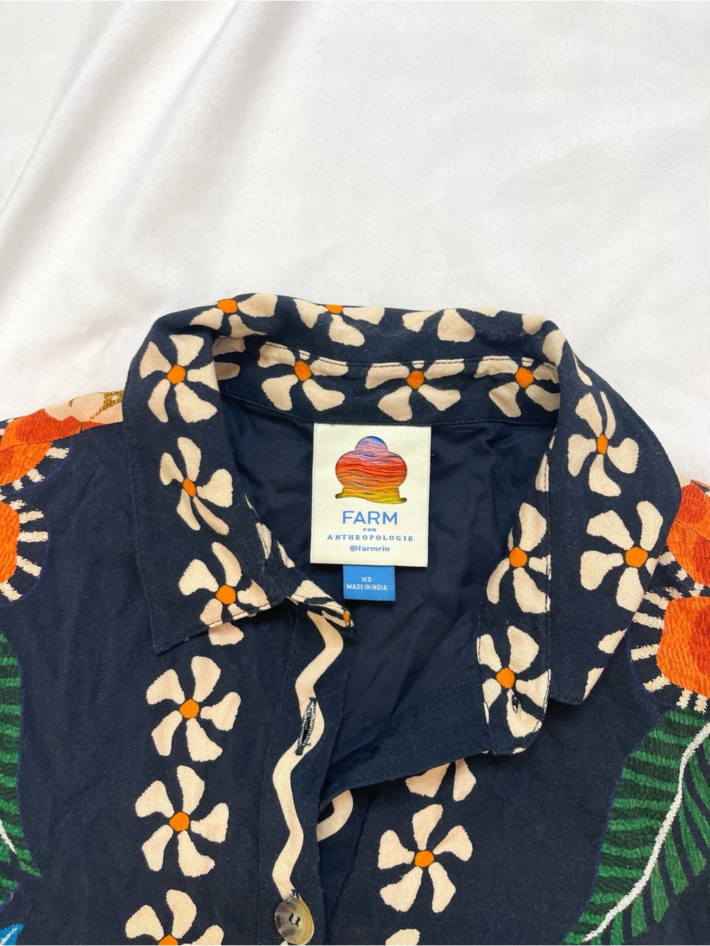 Farm Rio x Anthropologie Floral Long Sleeve Button Front Midi Maxi Shirt Dress - Picture 7 of 9